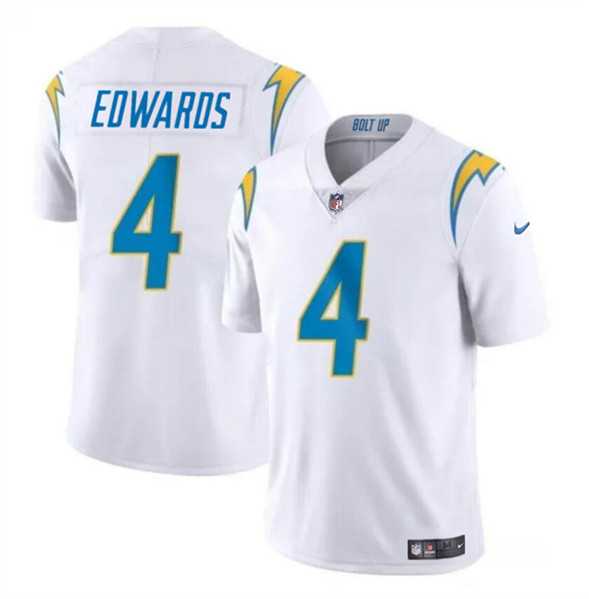 Youth Los Angeles Chargers #4 Gus Edwards White Vapor Untouchable Limited Stitched Jersey Dzhi